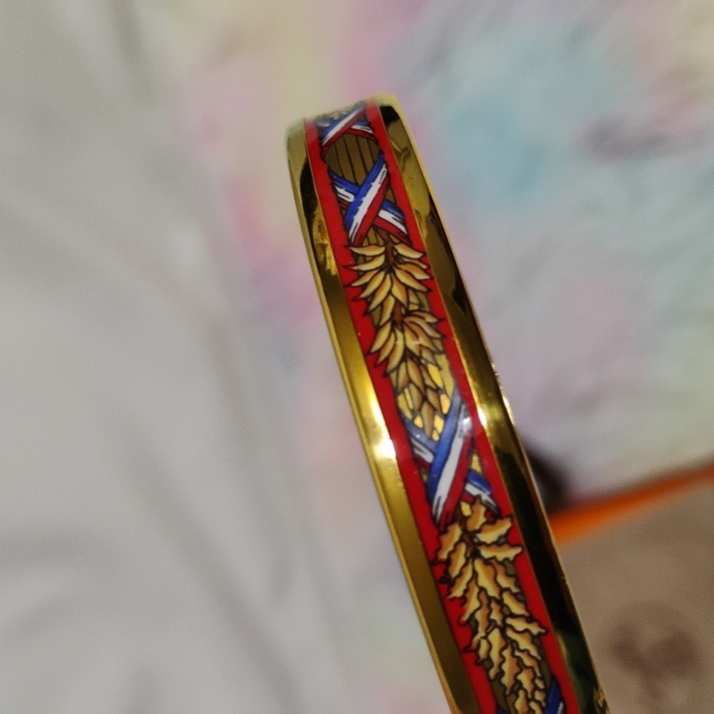 SALE! Authentic Hermes Red Enamel 6Cm Bangle W Box/Bag Amazing Condition - Picture 15 of 15